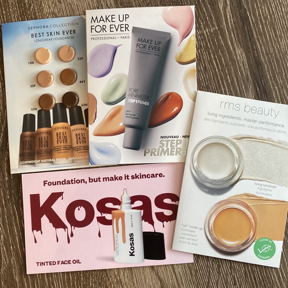 Concealer, highlighter, primer and tinted face oil bundle 😊